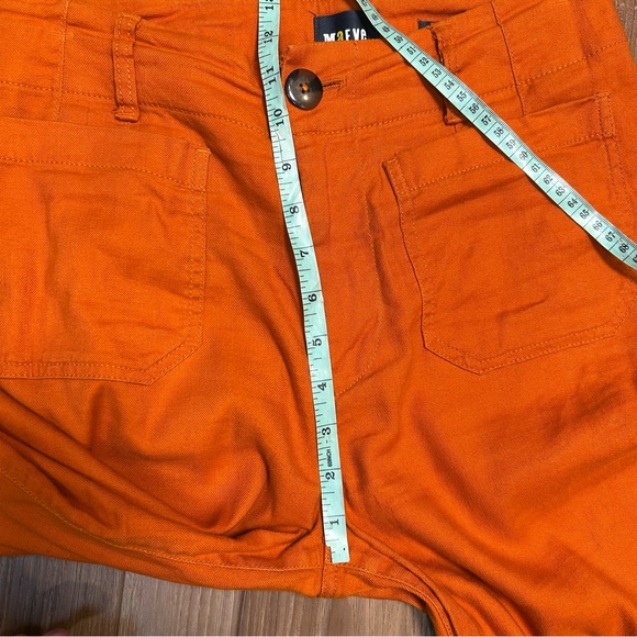 Anthropologie Maeve Colette orange linen blend crop wide leg pants size 2 - Picture 6 of 8